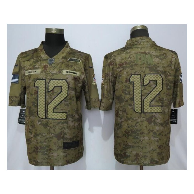 Cheap 12th Fan Seahawks Jersey From China Salute To Service #12