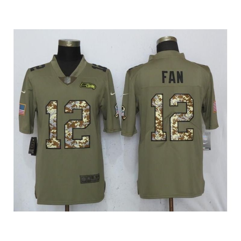 Cheap 12th Fan Seahawks Jersey From China Salute To Service #12