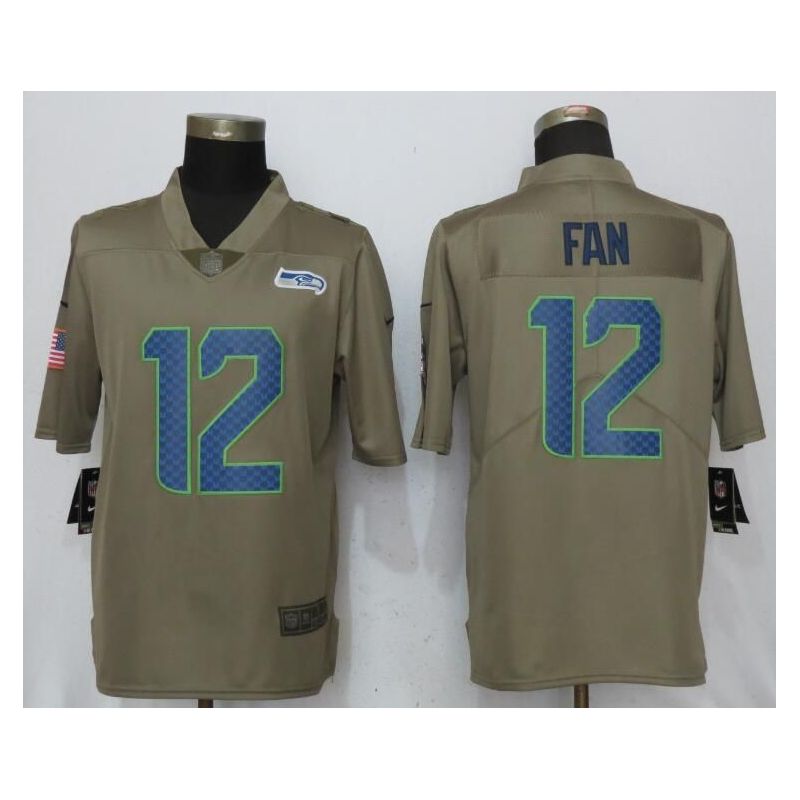 Cheap 12th Fan Seahawks Jersey From China Salute To Service #12