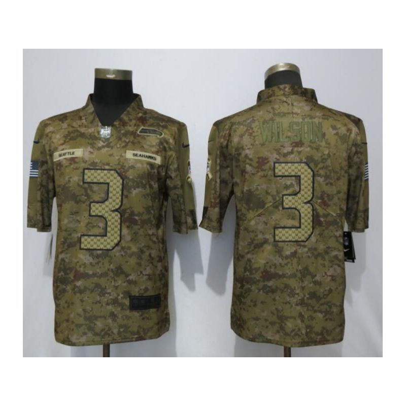 Cheap Russell Wilson Seahawks Jersey From China Salute To Service #3