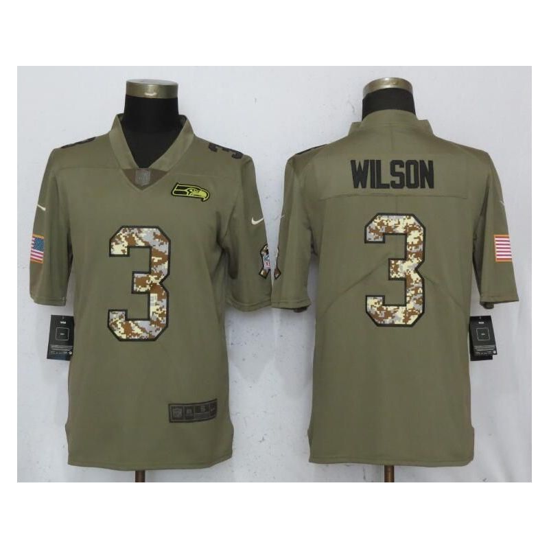 Cheap Russell Wilson Seahawks Jersey From China Salute To Service #3