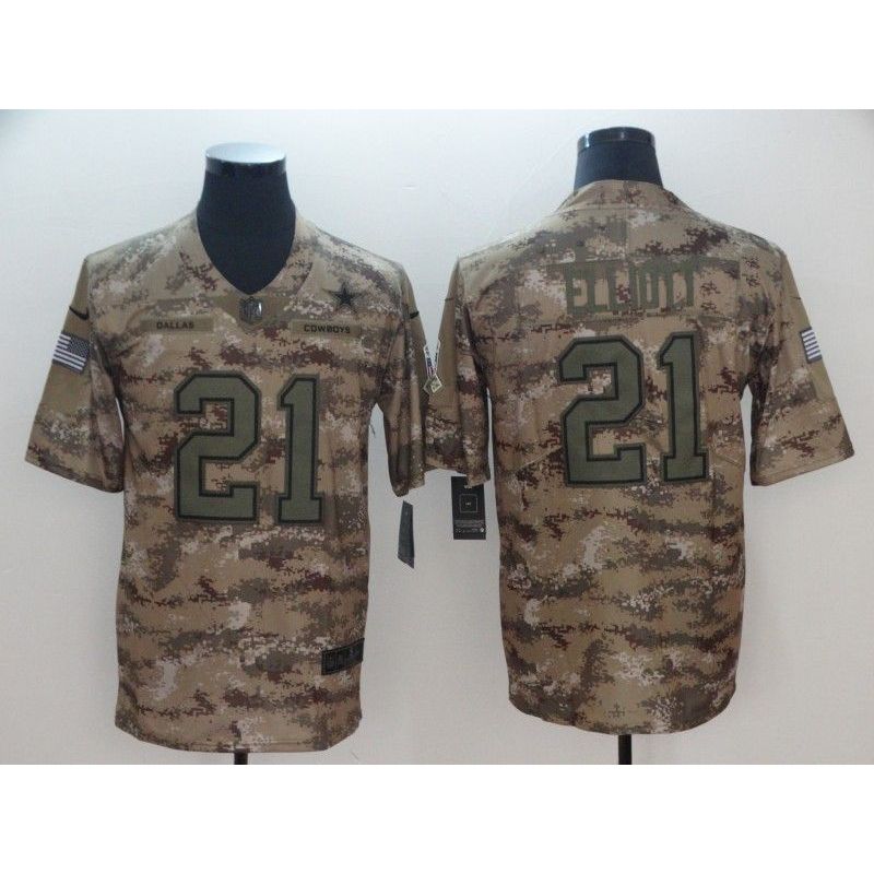 Cheap Ezekiel Elliott Cowboys Jersey From China Salute To Service #21