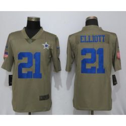 Cheap Ezekiel Elliott Cowboys Jersey From China Salute To Service #21