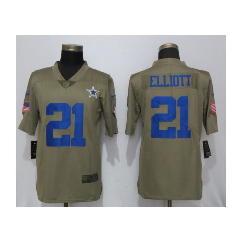 Cheap Ezekiel Elliott Cowboys Jersey From China Salute To Service #21