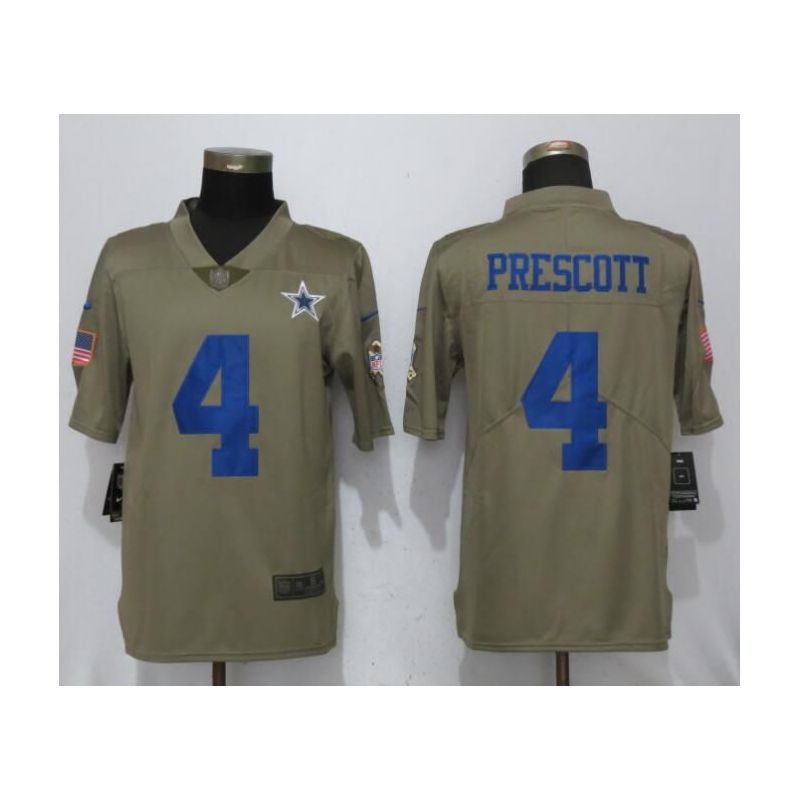 Cheap Dak Prescott Cowboys Jersey From China Salute To Service #4