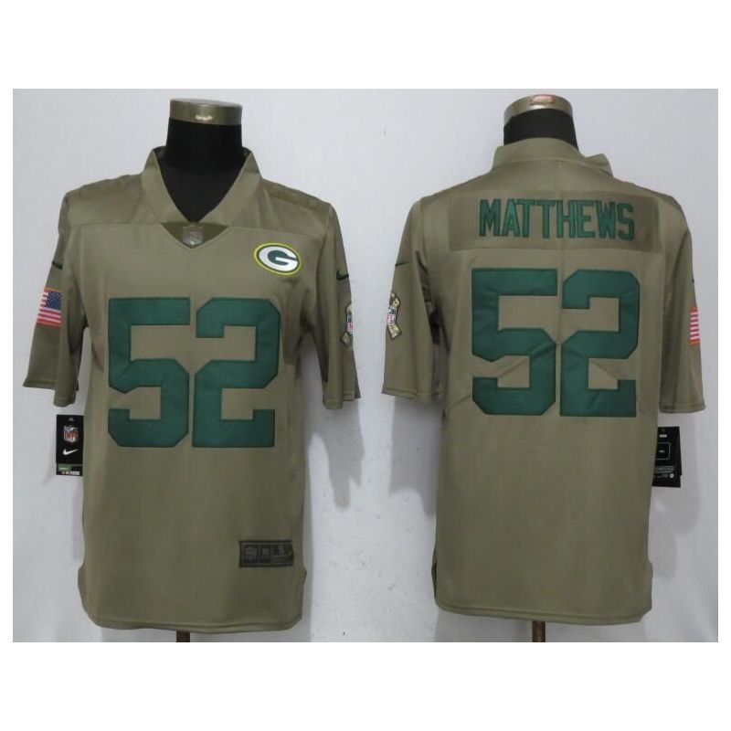 Cheap Clay Matthews Packers Jersey From China Salute To Service #52