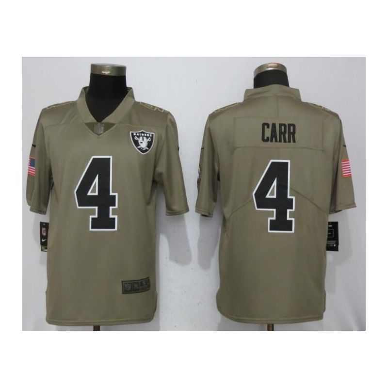 Cheap Derek Carr Raiders Jersey From China Salute To Service #4