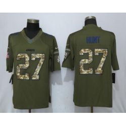 Cheap Kareem Hunt Chiefs Jersey From China Salute To Service #27