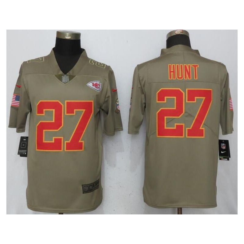 Cheap Kareem Hunt Chiefs Jersey From China Salute To Service #27
