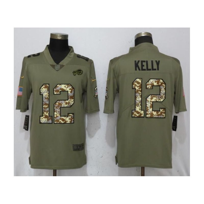 Cheap Jim Kelly Bills Jersey From China Salute To Service #12