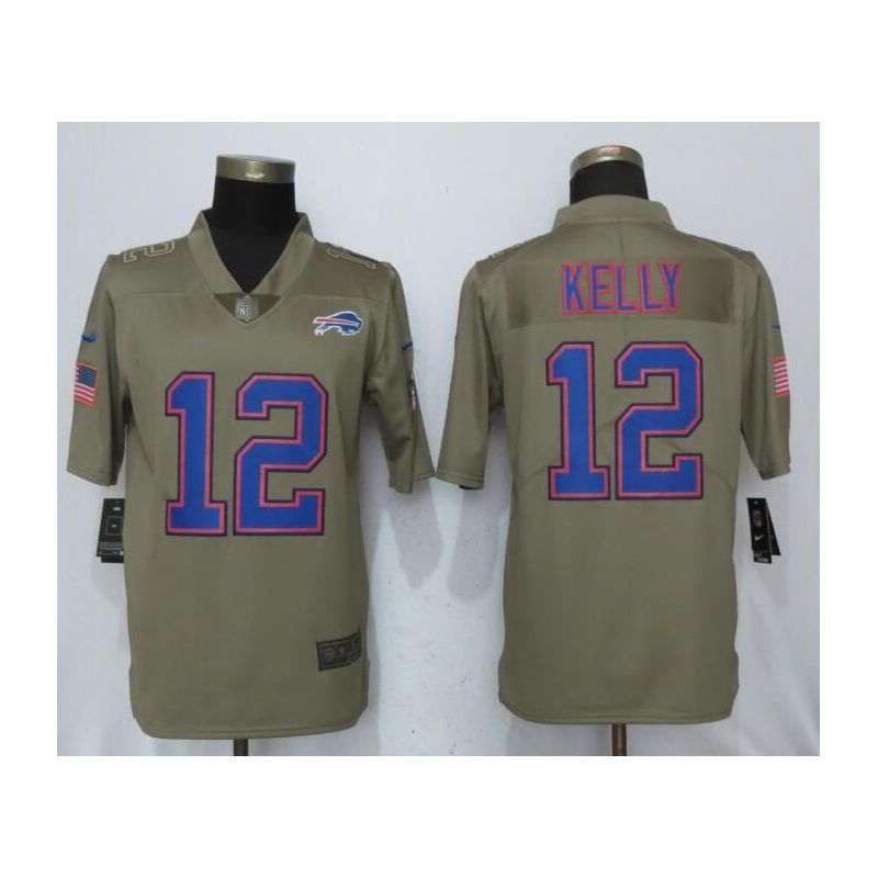 Cheap Jim Kelly Bills Jersey From China Salute To Service #12