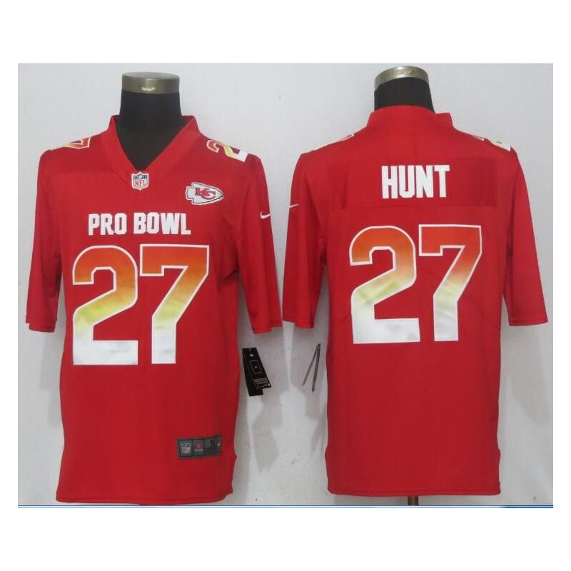 Cheap Kareem Hunt Chiefs Jersey From China Red 2018 Pro Bowl #27