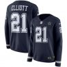Cheap Ezekiel Elliott Cowboys Jersey From China Blue Therma Long Sleeve #21