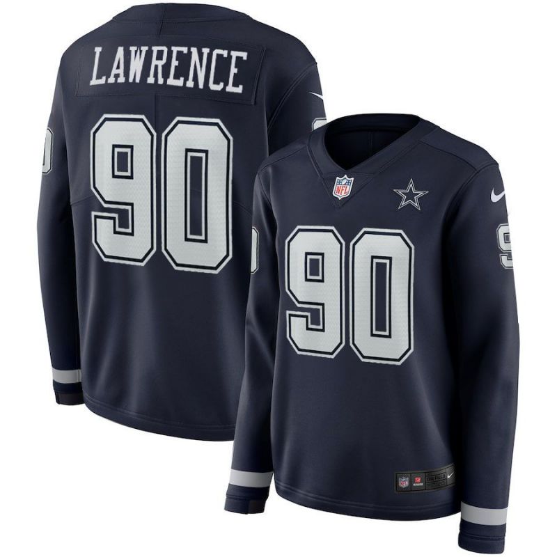 Cheap Demarcus Lawrence Cowboys Jersey From China Blue Therma Long Sleeve #90