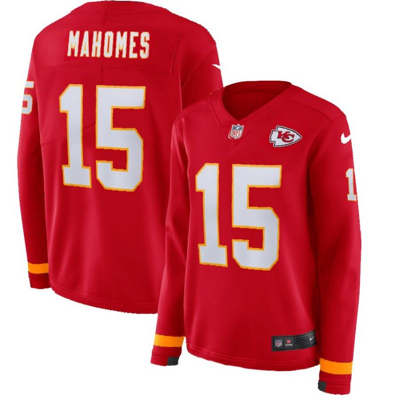 Cheap Patrick Mahomes Chiefs Jersey From China Red Therma Long Sleeve #15