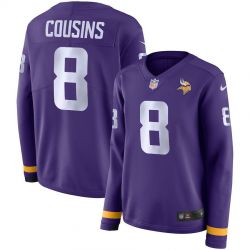 Cheap Kirk Cousins Vikings Jersey From China Purple Therma Long Sleeve #8