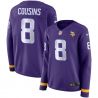 Cheap Kirk Cousins Vikings Jersey From China Purple Therma Long Sleeve #8