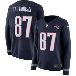 Cheap Rob Gronkowski Patriots Jersey From China Blue Therma Long Sleeve #87