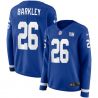 Cheap Saquon Barkley Giants Jersey From China Blue Therma Long Sleeve #26