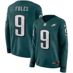 Cheap Nick Foles Eagles Jersey From China Green Therma Long Sleeve #9