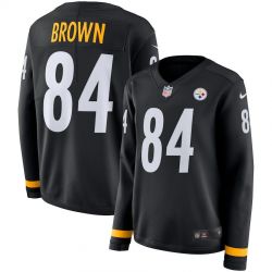 Cheap Antonio Brown Steelers Jersey From China Black Therma Long Sleeve #84