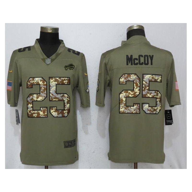 Cheap LeSean McCoy Bills Jersey From China Olive Salute To Service with camo font #25