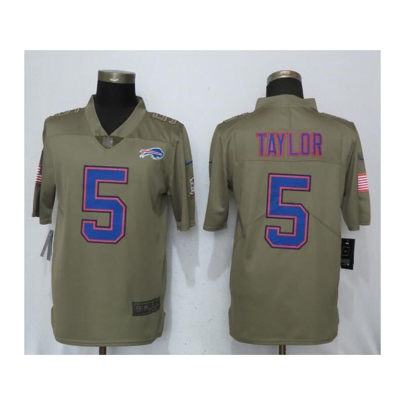 Cheap Tyrod Taylor Bills Jersey From China Olive Salute To Service #5