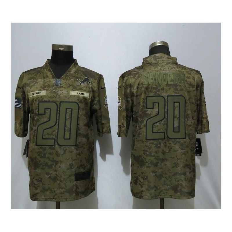 Cheap Barry Sanders Lions Jersey From China Camo Salute To Service #20