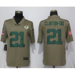 Cheap Ha Ha Packers Jersey From China Clinton-Dix Olive Salute To Service #21