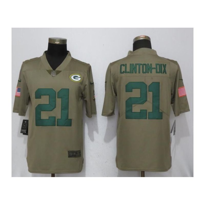 Cheap Ha Ha Packers Jersey From China Clinton-Dix Olive Salute To Service #21