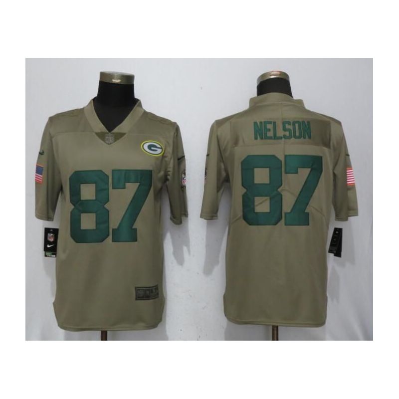 Cheap Jordy Nelson Packers Jersey From China Olive Salute To Service #87
