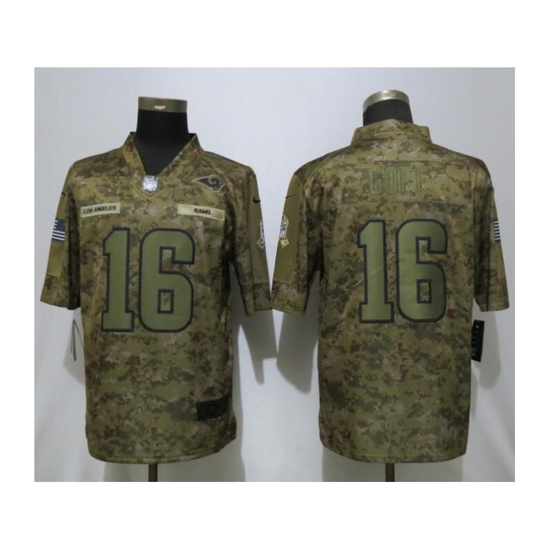 Cheap Jared Goff Rams Jersey From China Camo Salute To Service #16