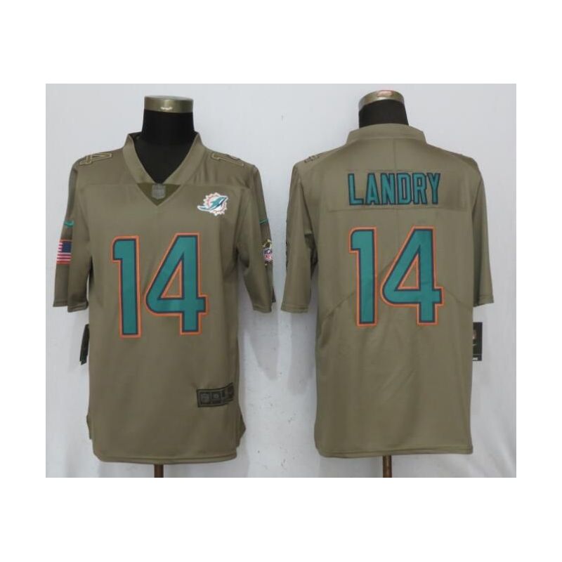 Cheap Jarvis Landry Dolphins Jersey From China Olive Salute To Service #14