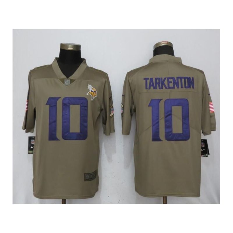 Cheap Fran Tarkenton Vikings Jersey From China Olive Salute to Service #10