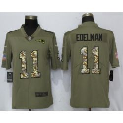 Cheap Julian Edelman Patriots Jersey From China Olive Salute To Service with camo font #11