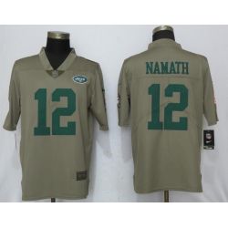 Cheap Joe Namath Jets Jersey From China Olive Salute To Service #12