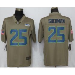 Cheap Richard Sherman Seahawks Jersey From China Olive Salute to Service #25