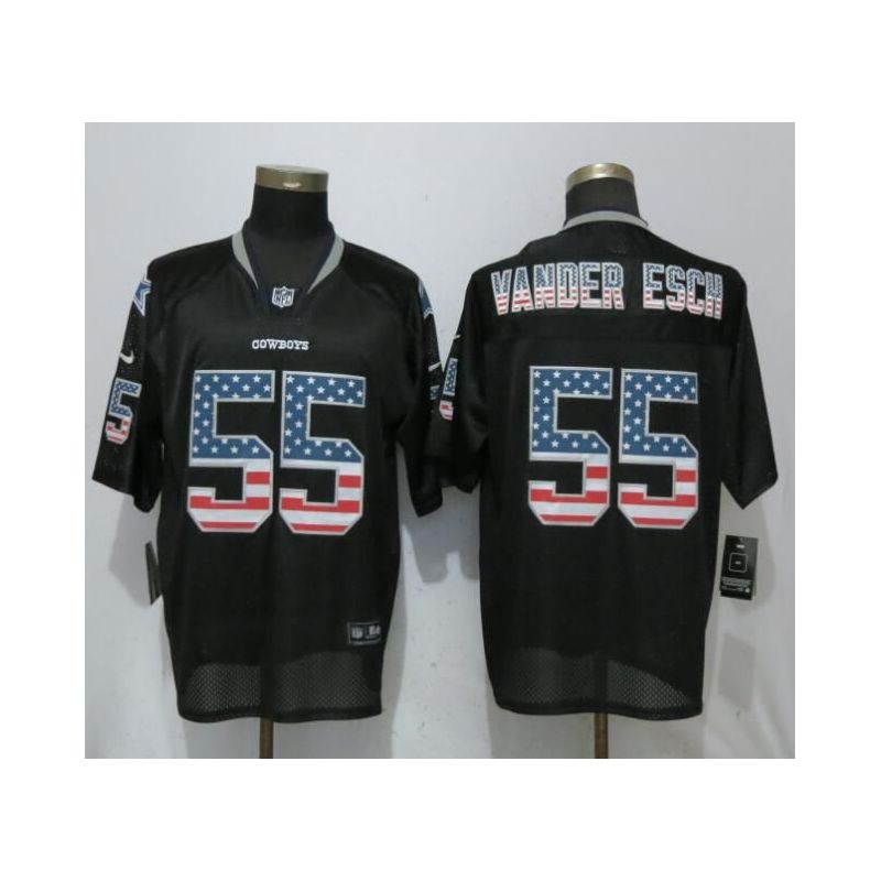 Cheap Leighton Vander Cowboys Jersey From China Esch Black USA Flag #55