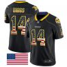 Cheap Stefon Diggs Vikings Jersey From China Black USA Flag #14