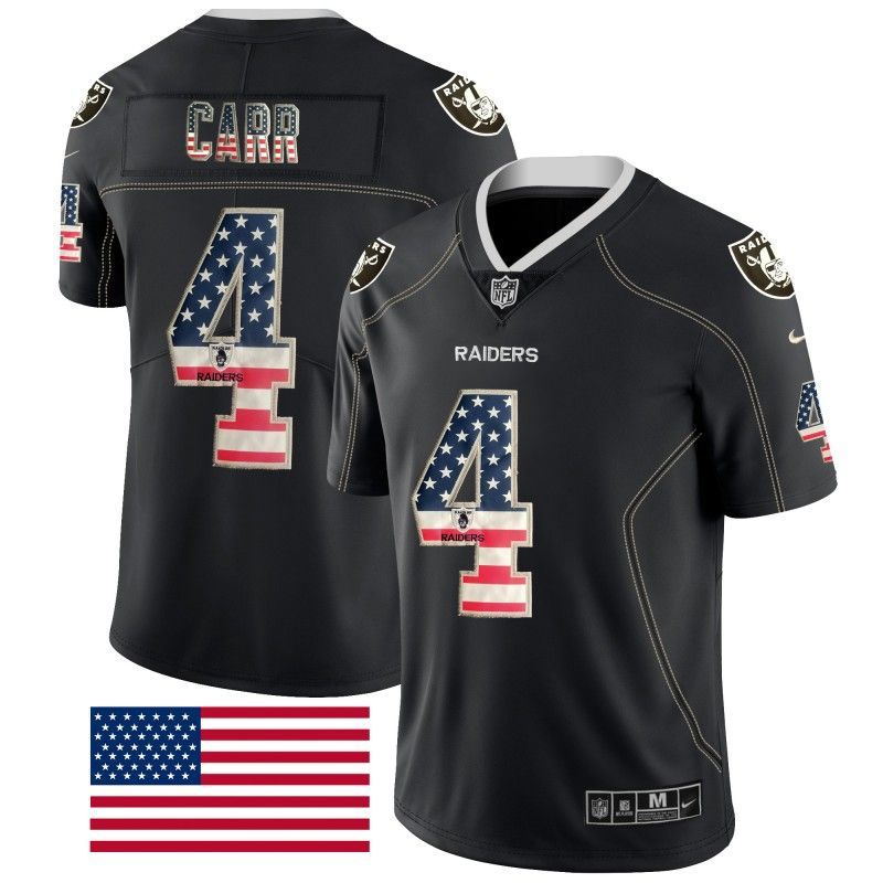 Cheap Derek Carr Raiders Jersey From China Black USA Flag #4