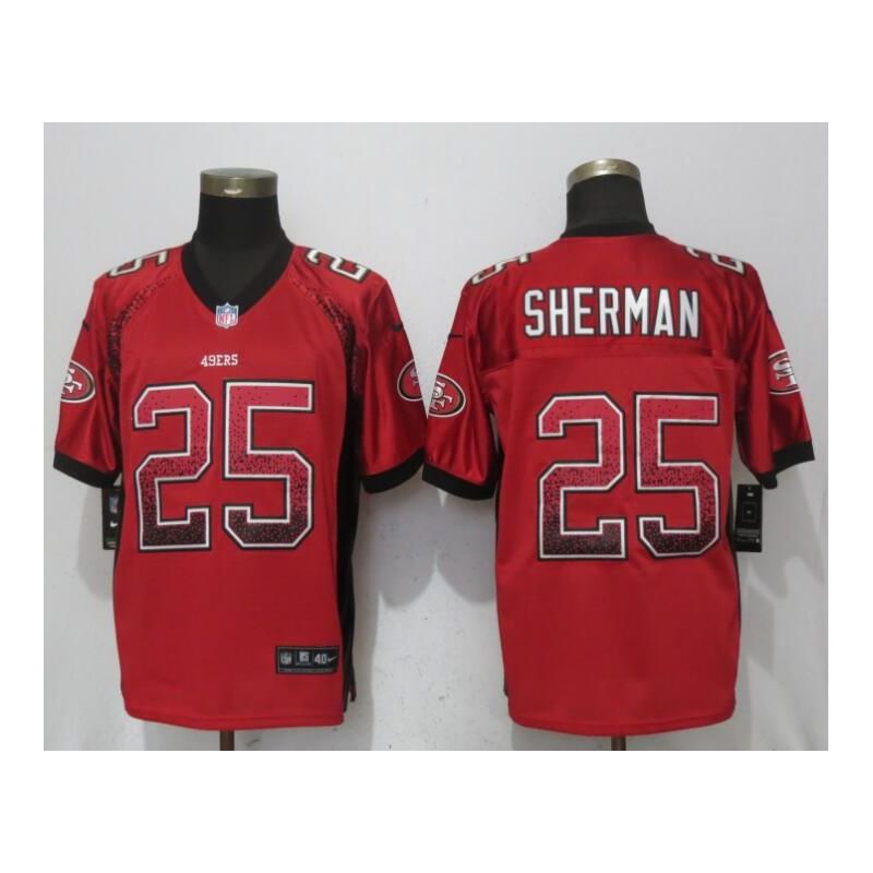 Cheap Richard Sherman 49ers Jersey From China Red Drift Fashion in Men Women Youth Size #25