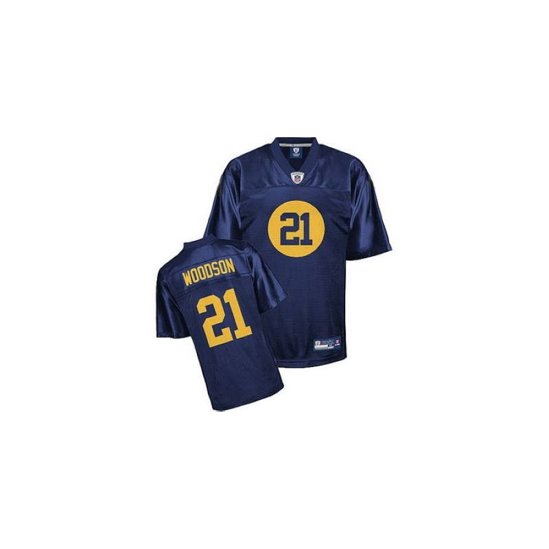 Cheap Charles Woodson Packers Jersey #21 Blue From China