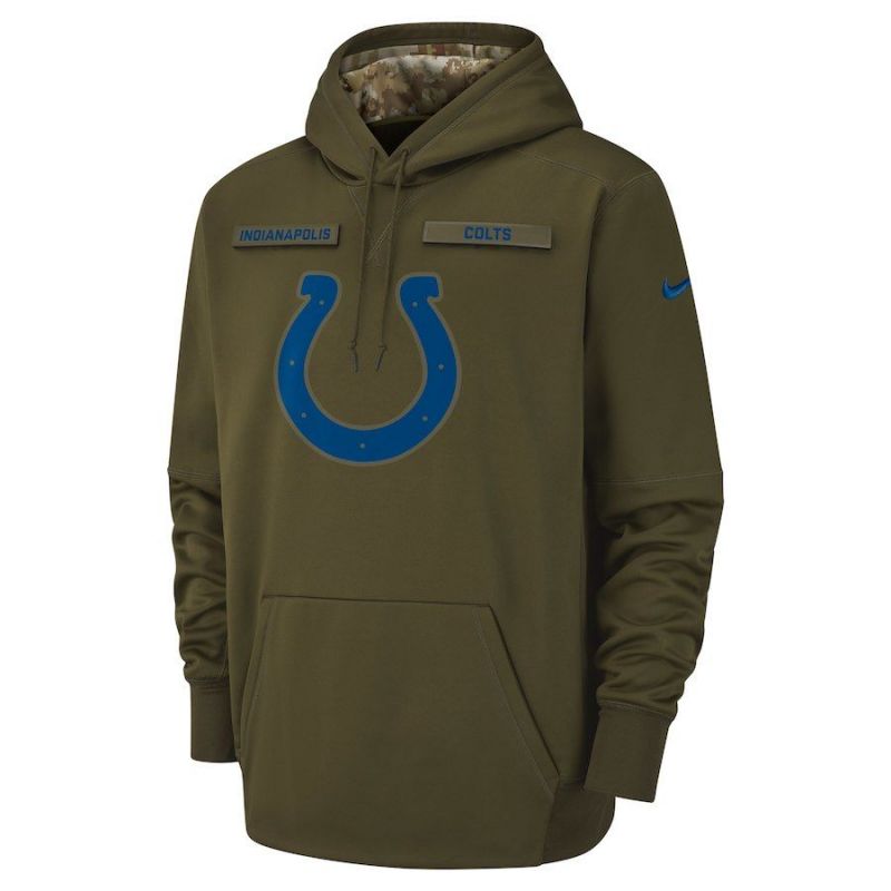 Cheap Indianapolis Colts Hoodie From China Olive Salute to Service Sideline Therma Performance