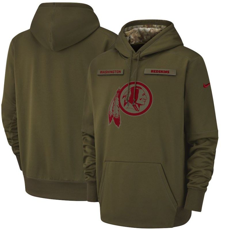 Cheap Washington Redskins Hoodie From China Olive Salute to Service Sideline Therma Performance