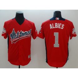 Cheap Ozzie Albies Braves Jersey From China Red 2018 All Star #1