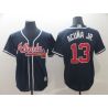 Cheap Ronald Acuna Jr Braves Jersey From China Blue Game #13