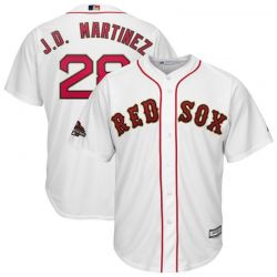 Cheap JD Martinez Red Sox Jersey From China White red letters with gold line Game #28