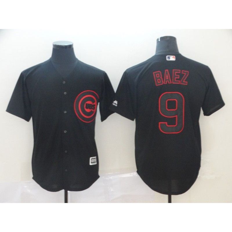 Cheap Javier Baez Cubs Jersey From China Black Lights Out #9