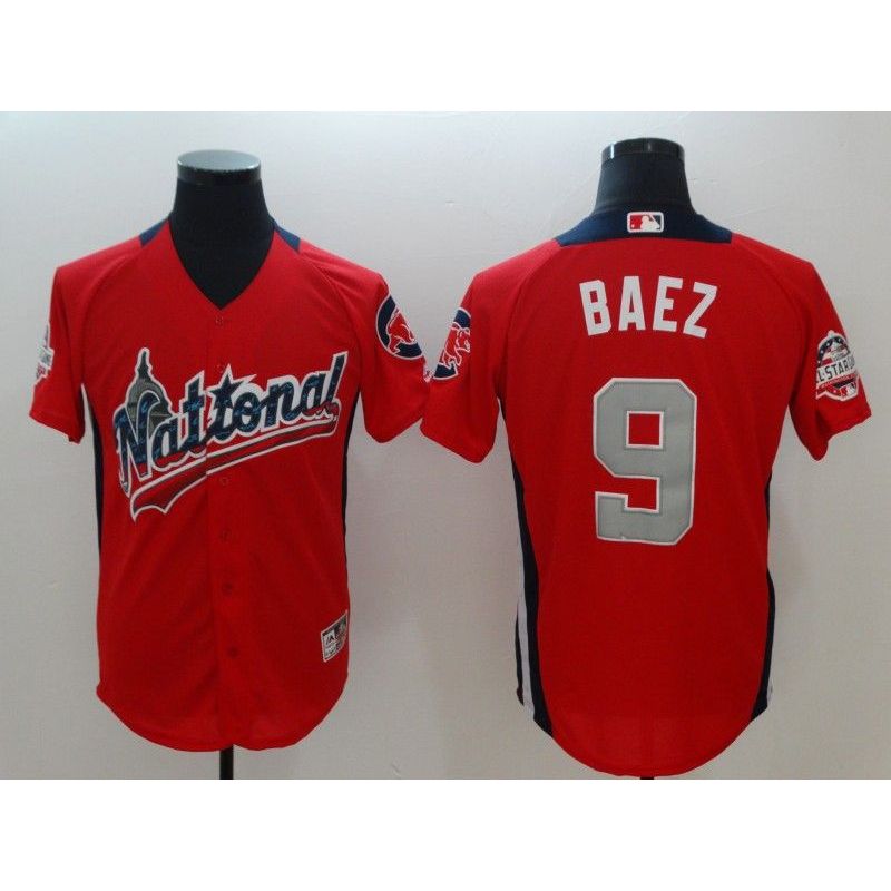 Cheap Javier Baez Cubs Jersey From China Red 2018 All Star #9
