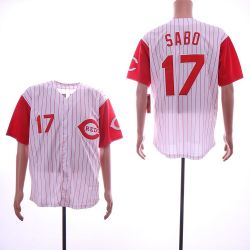 Cheap Chris Sabo Reds Jersey From China White Red stripes #17